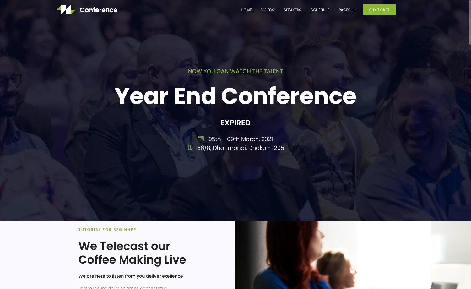Conference – Free HTML5 Event Website Template with Countdown Timer