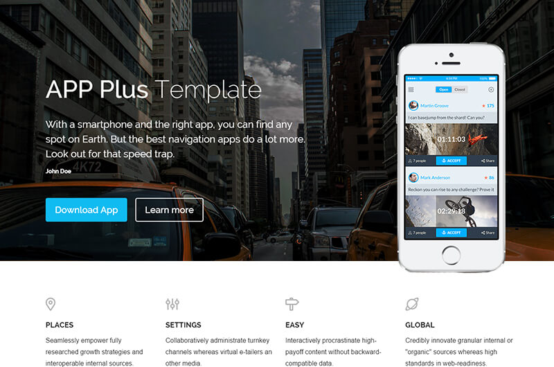 App Plus – Free App Game Landing HTML5 Template