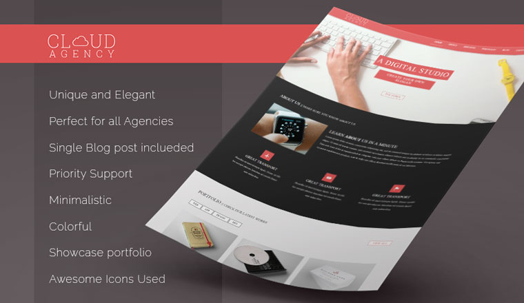 Cloud Agency – Free Corporate Agency Bootstrap Template