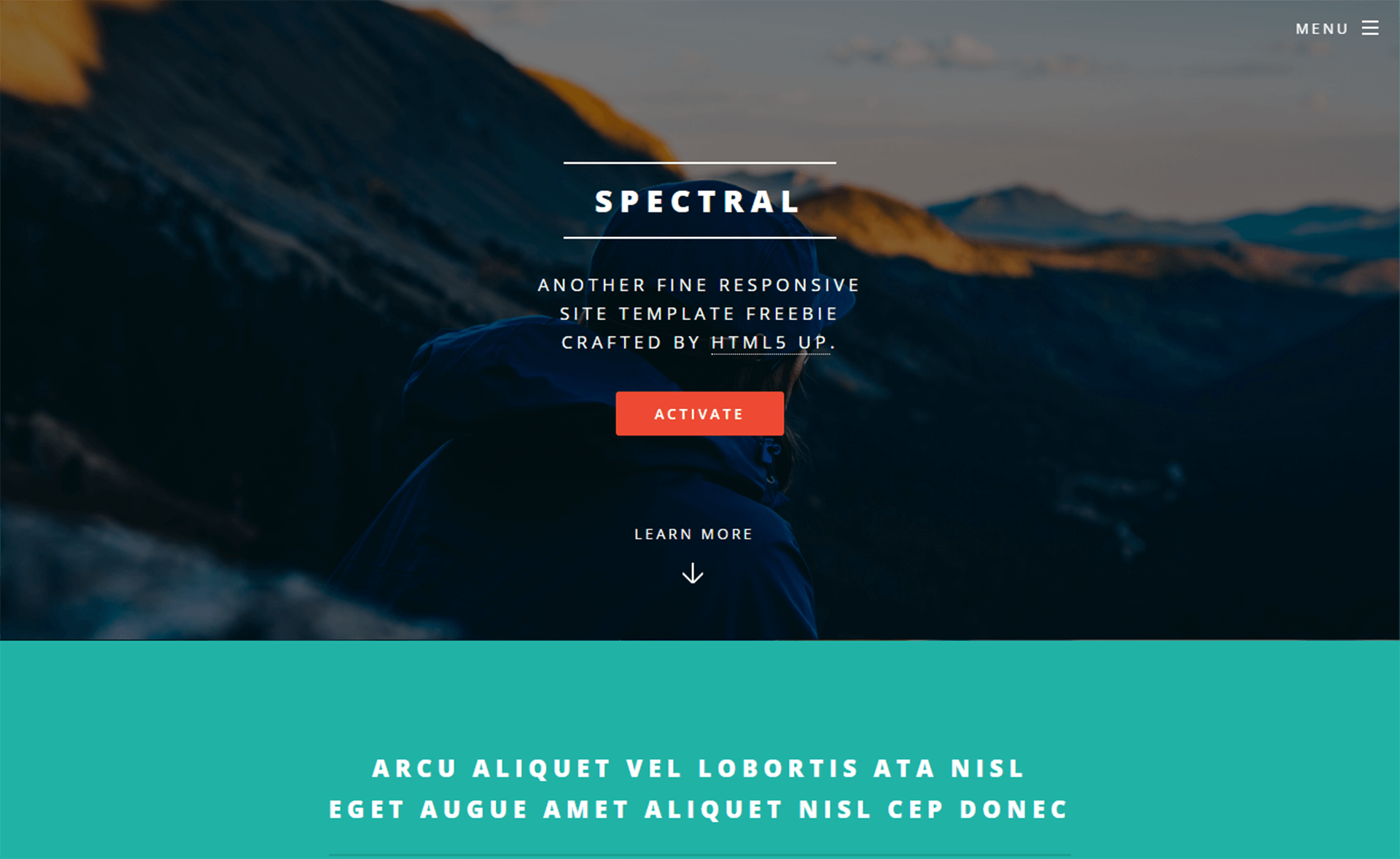 Spectral – A Free Mobile Friendly HTML5 Template