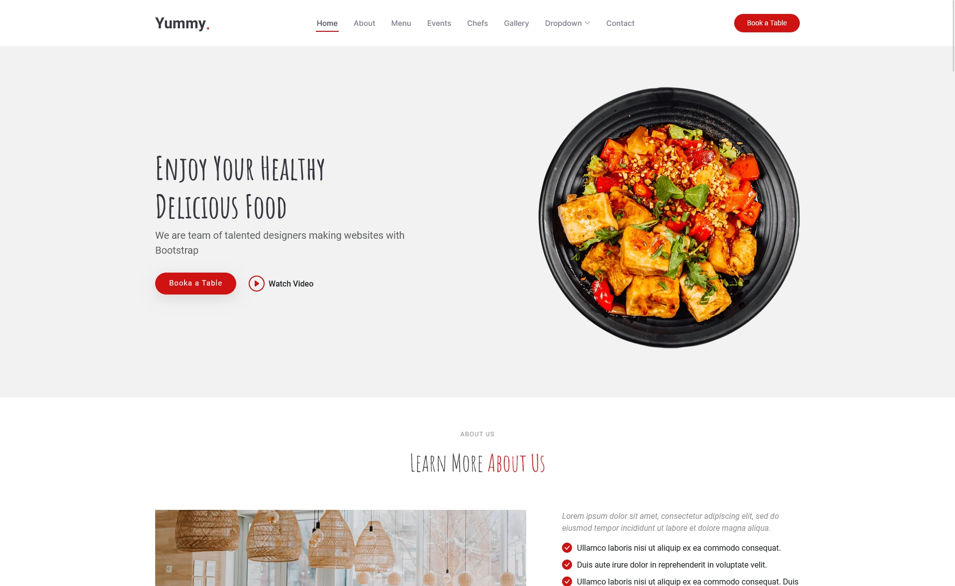 Yummy – Bootstrap 5 Free Responsive Restaurant Template