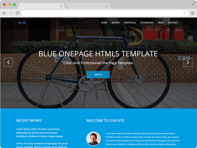 Blue – Free One Page Corporate Agency Bootstrap Template
