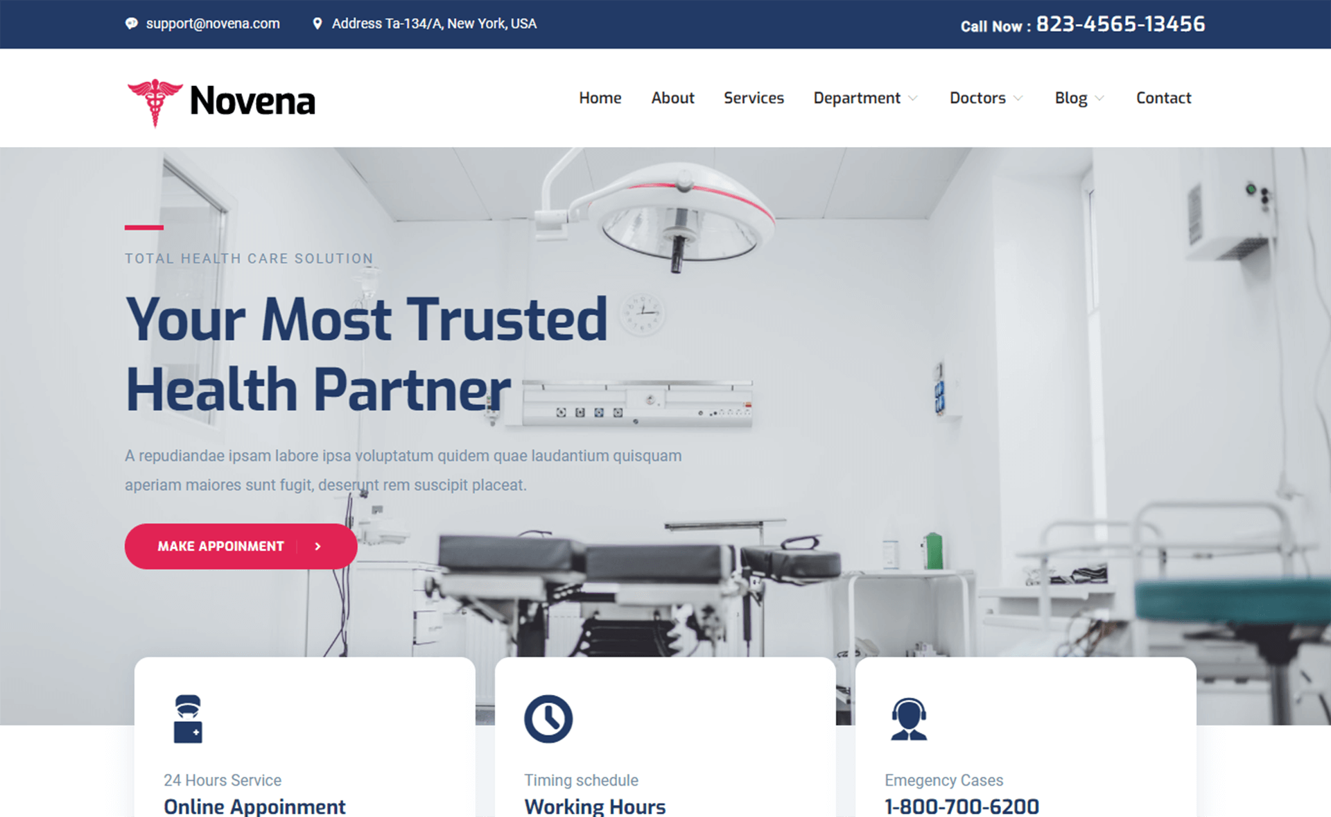 Novena – Free Bootstrap 4 HTML5 Healthcare Website Template