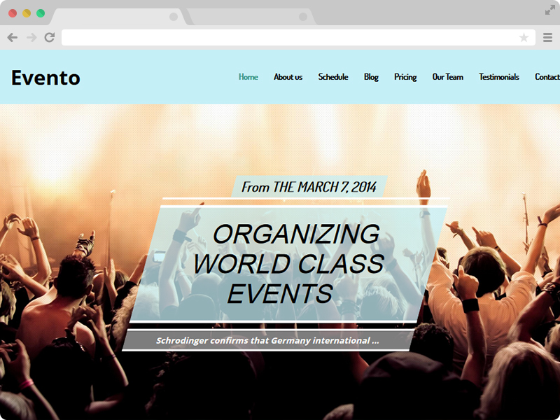 Evento – A Responsive One Page Event Template with Bootstrap