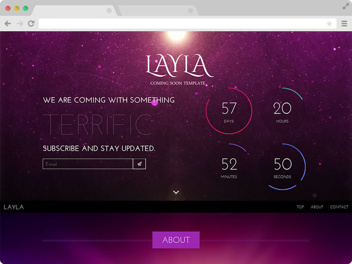 Layla – A Free Responsive Coming Soon Under Construction Template