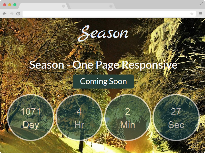 Season – One Page Responsive Coming Soon Template