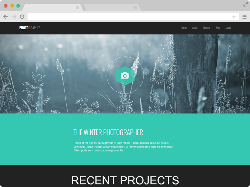 Photographer Plus – Responsive One Page Photography Website Template
