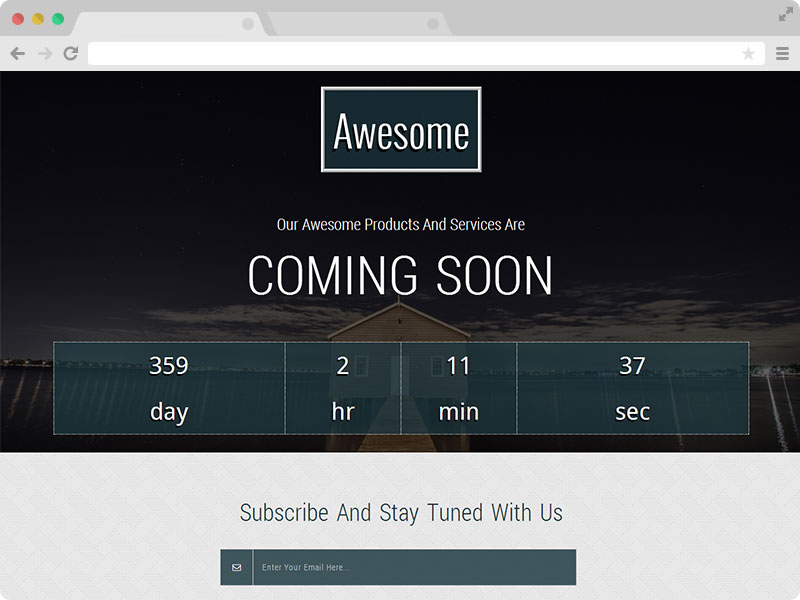 Awesome – A Free Responsive Coming Soon Template