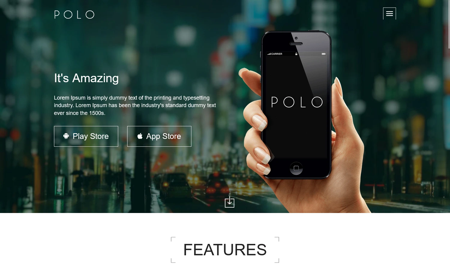POLO – Responsive App Landing Page Template with Bootstrap