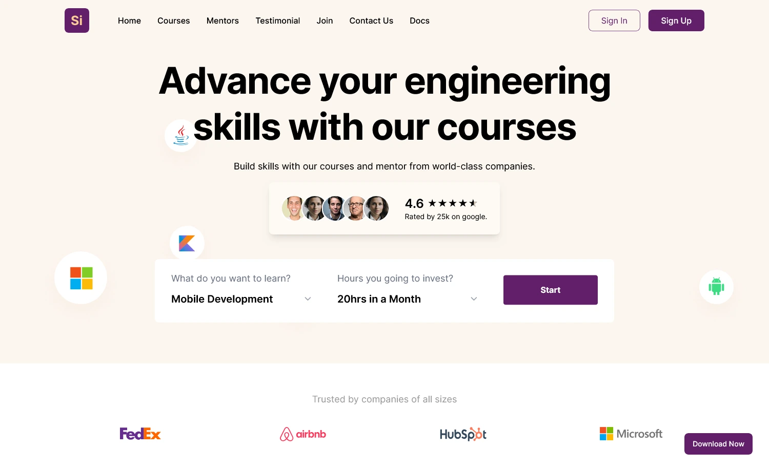 Si – Free Tailwind CSS Educational Website Template