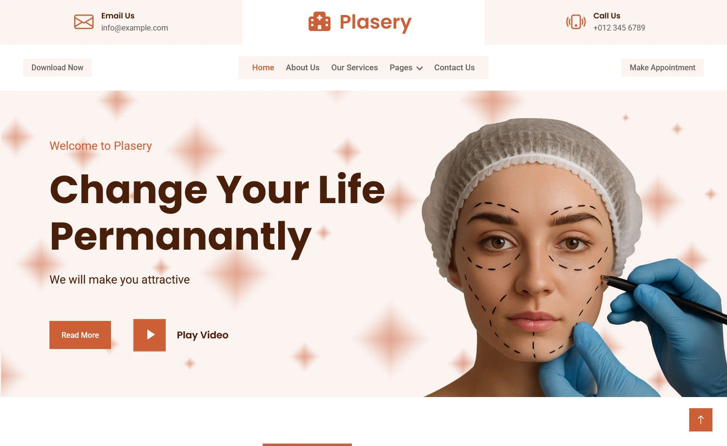 Plasery – Free Bootstrap Plastic Surgery Website Template