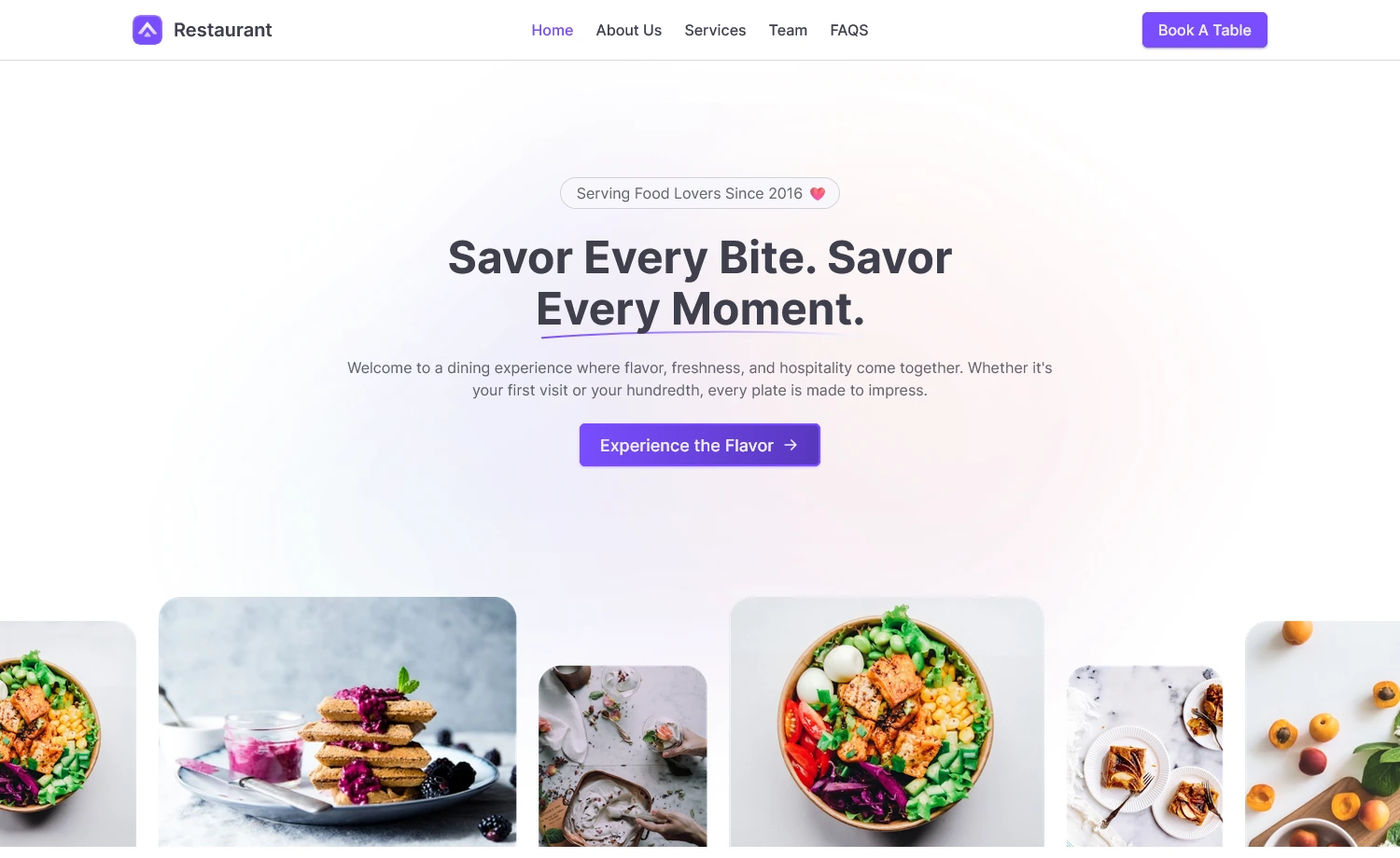 Restaurant – Free Tailwind CSS Restaurant Website Template