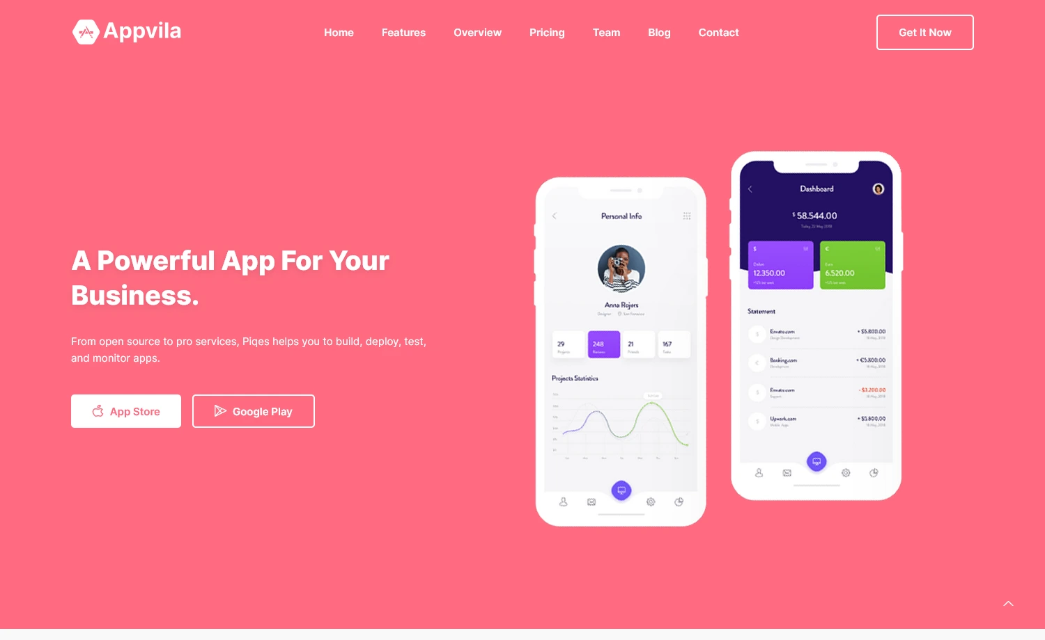 AppVila – Free Bootstrap 5 App Landing Page Template