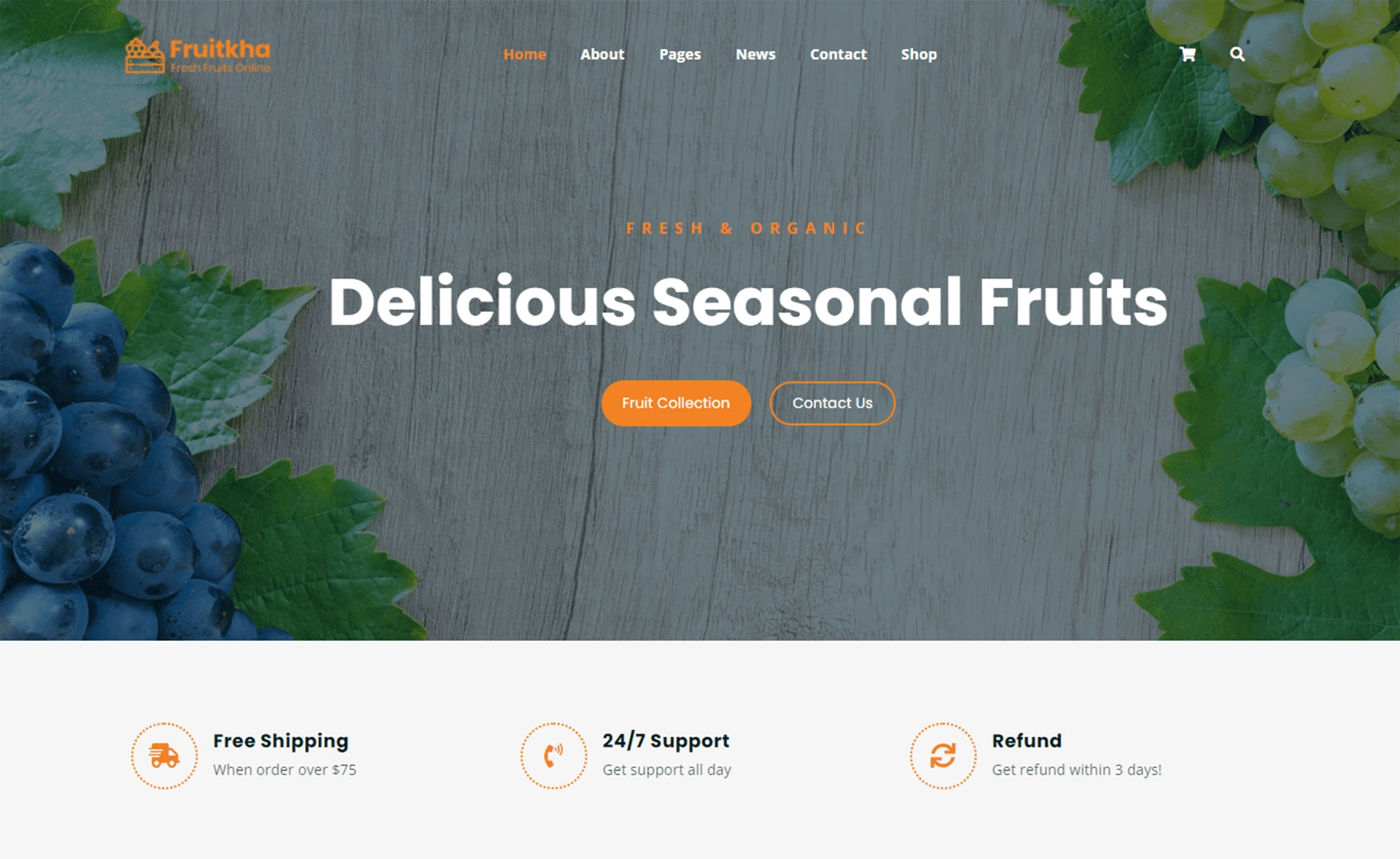Fruitkha – Free Bootstrap 4 Responsive Food Business Template