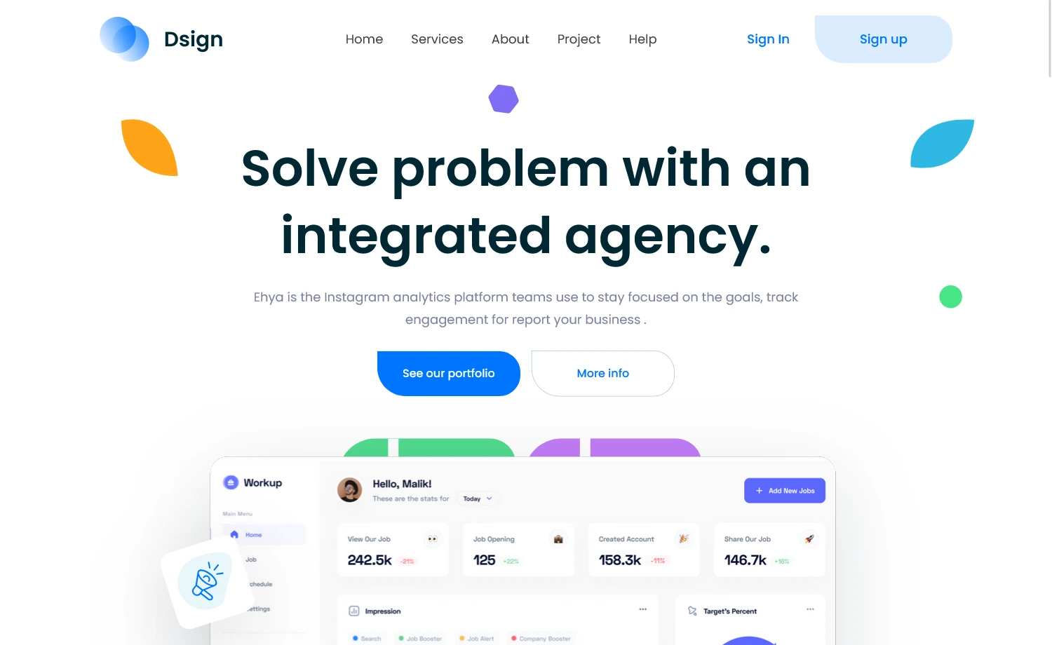 Dsign – Free Tailwind CSS Agency Website Template