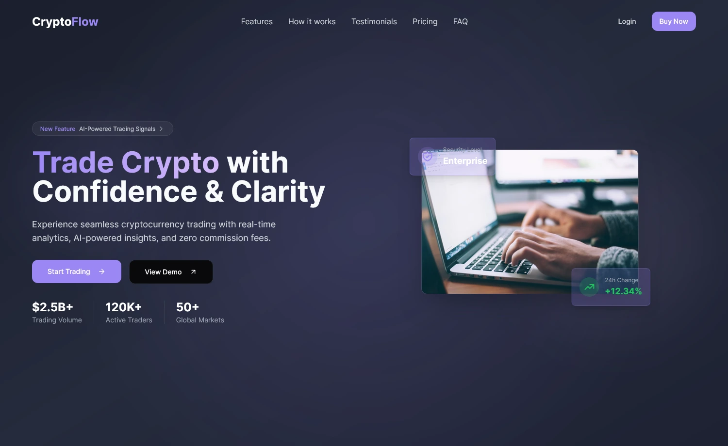CryptoFlow – Free Tailwind CSS Business & Corporate Template