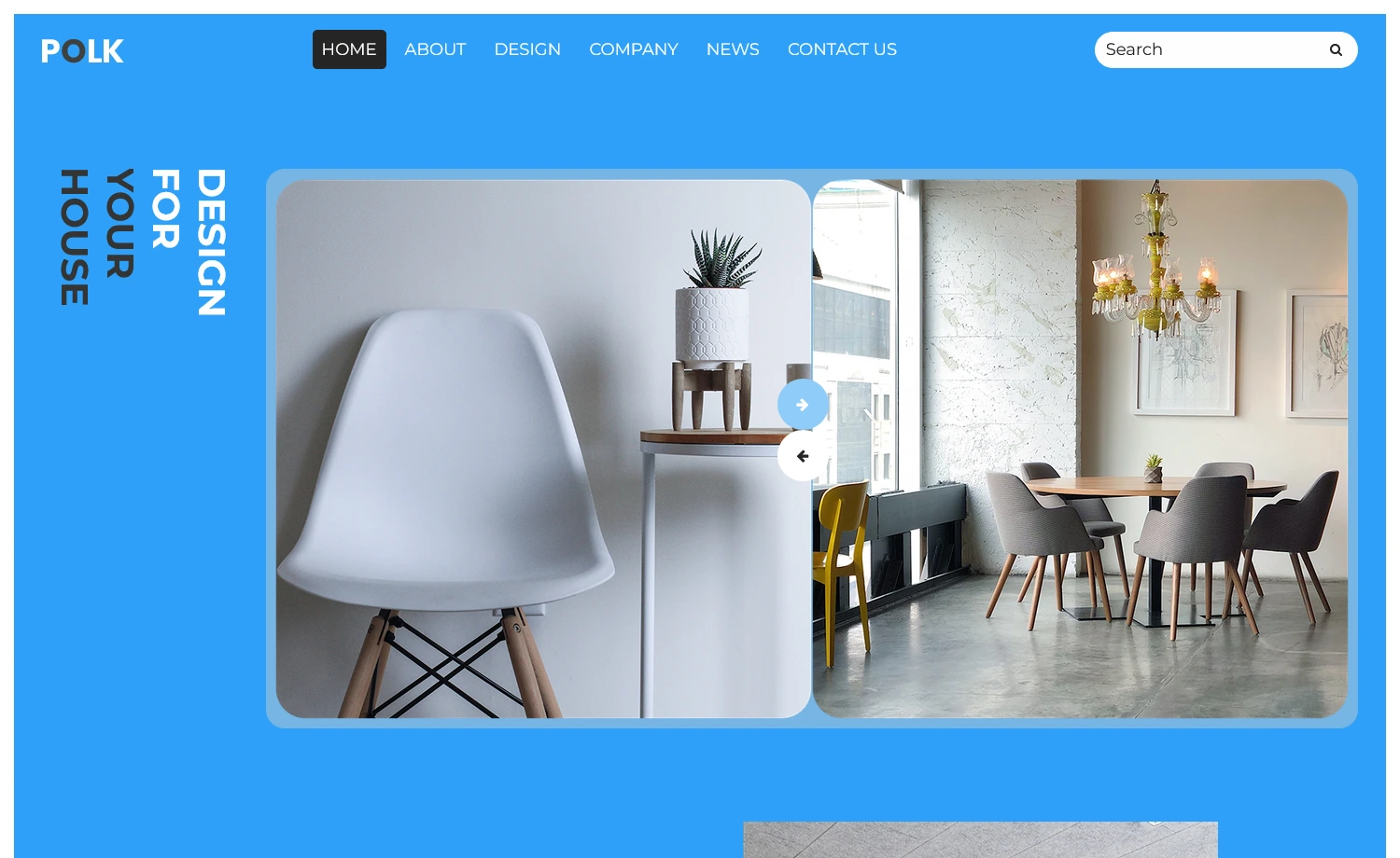 Polk – Free Bootstrap Interior Design Website Template