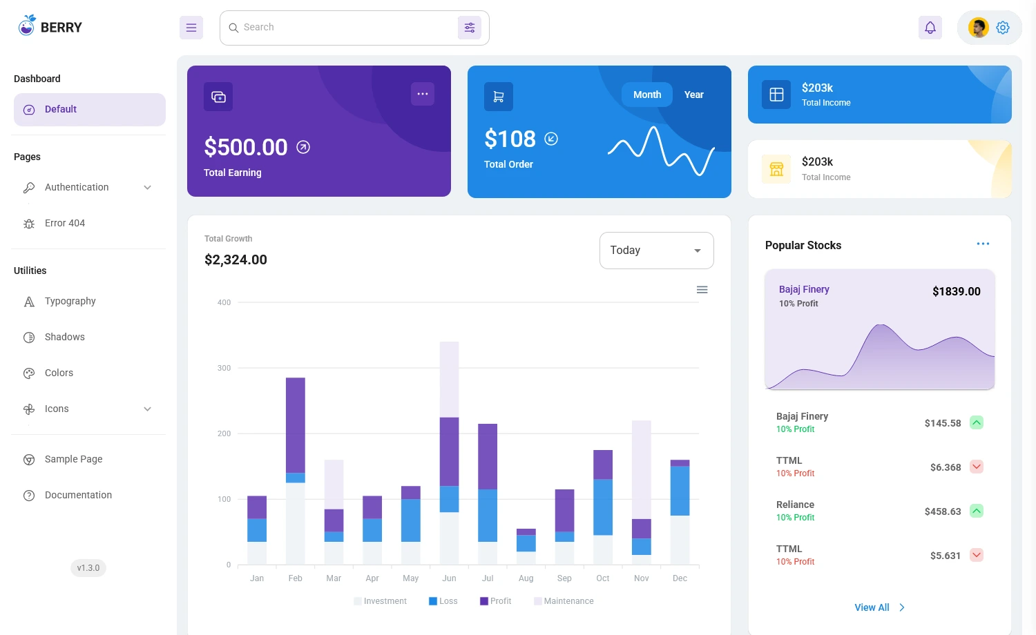 Berry – Free Responsive Vue.js Admin Dashboard Template