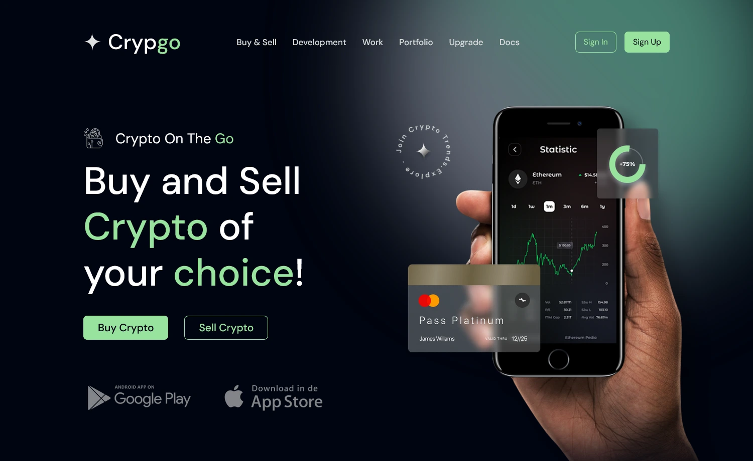 Crypgo – Free Tailwind CSS Crypto Business Website Template
