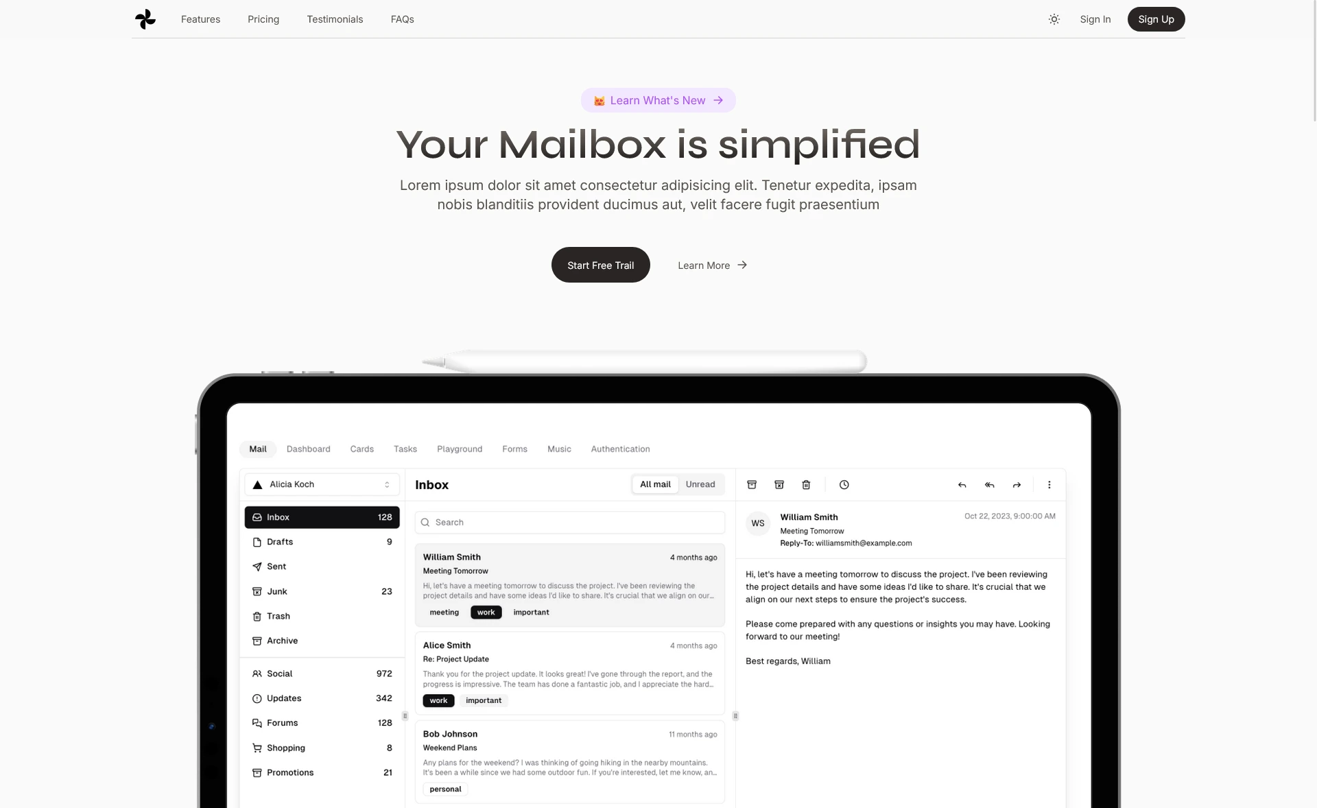 WindMill – Free Tailwind CSS SaaS Landing Page Template