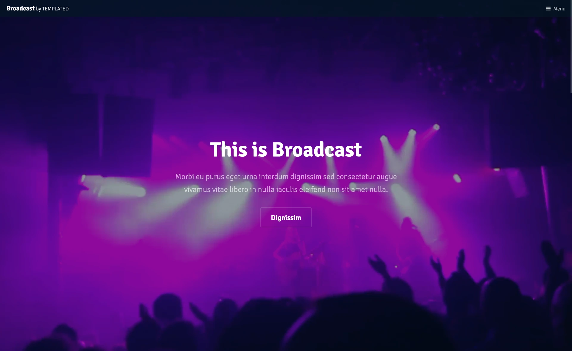 Broadcast – Free Responsive HTML5 Entertainment Website Template