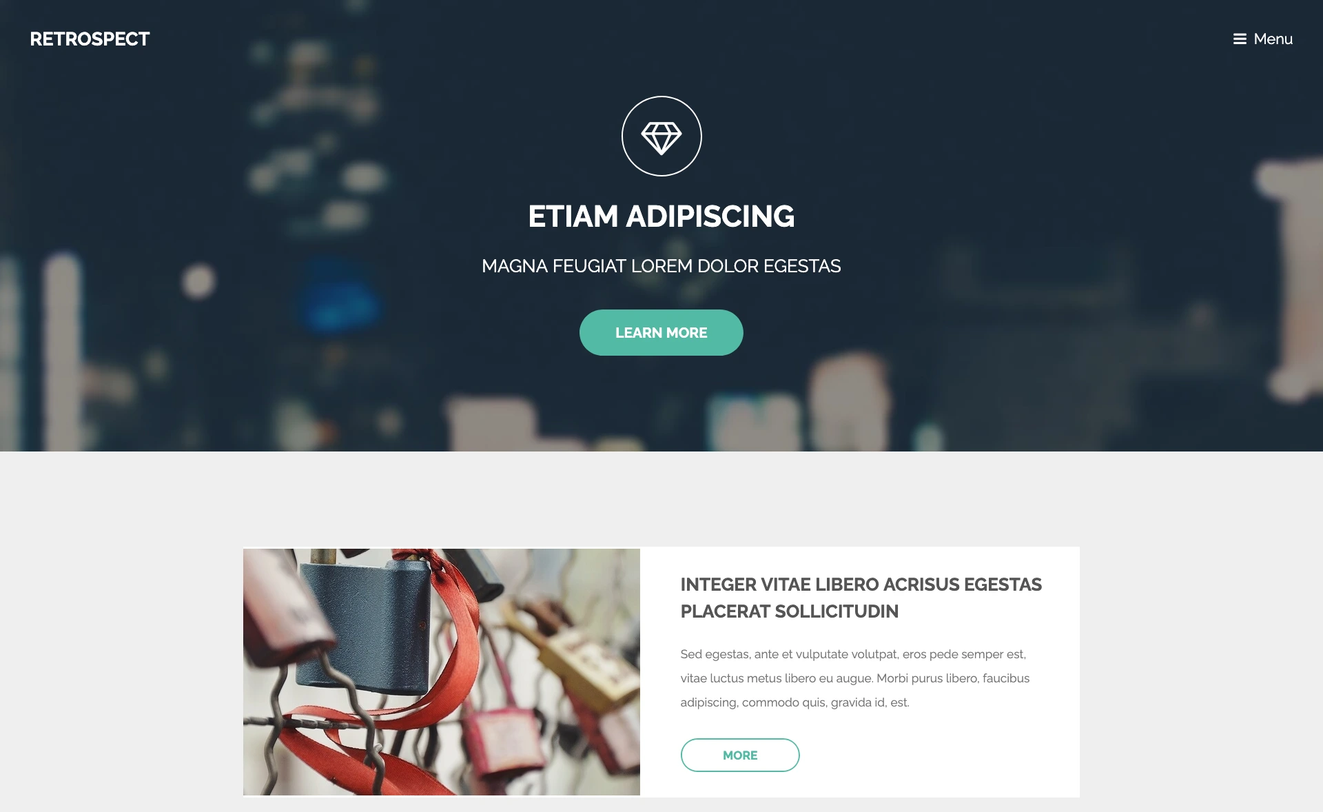 Retrospect – Free Responsive HTML5 Landing Page Template