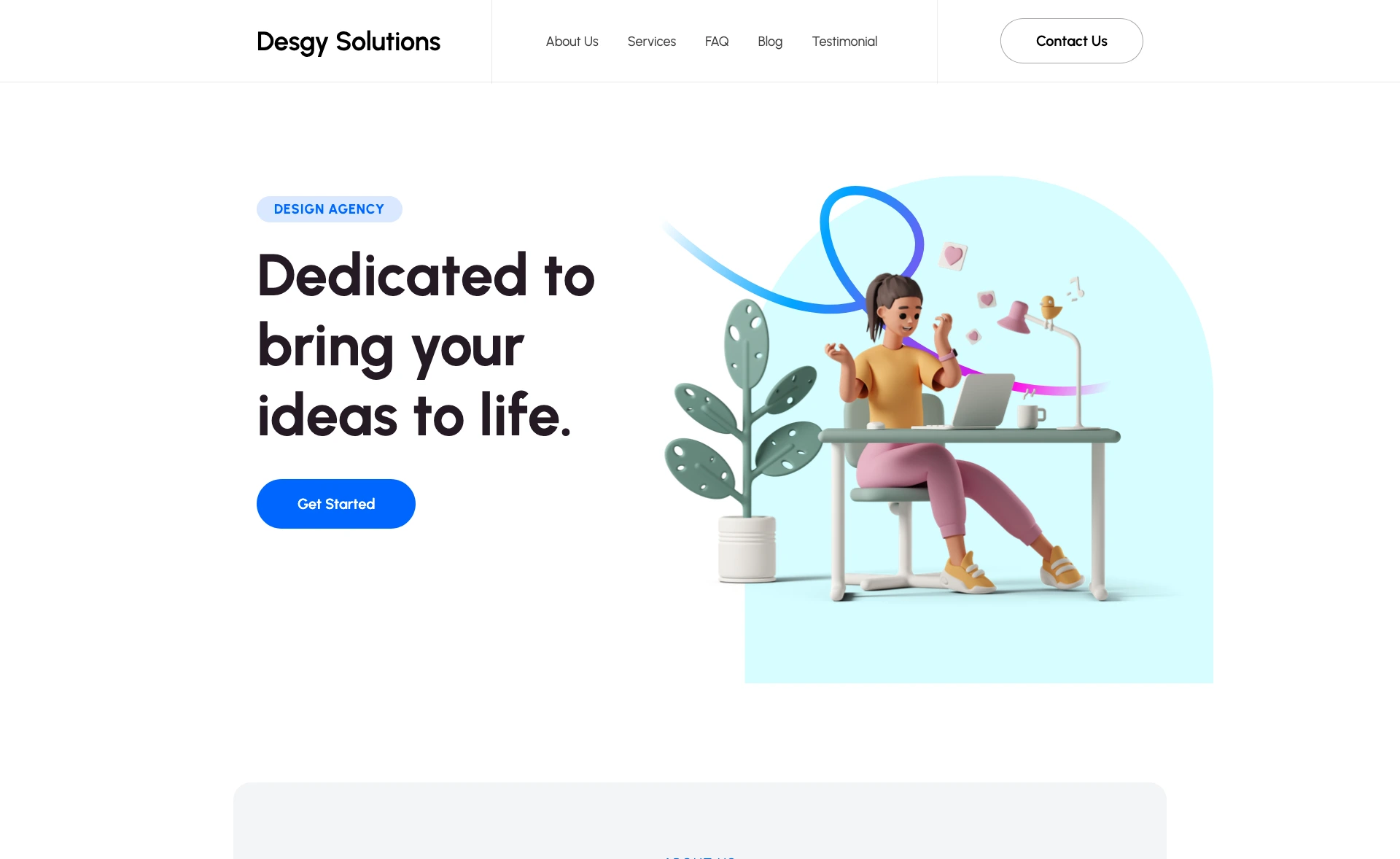 DesgySolutions – Free TailwindCSS Business Website Template