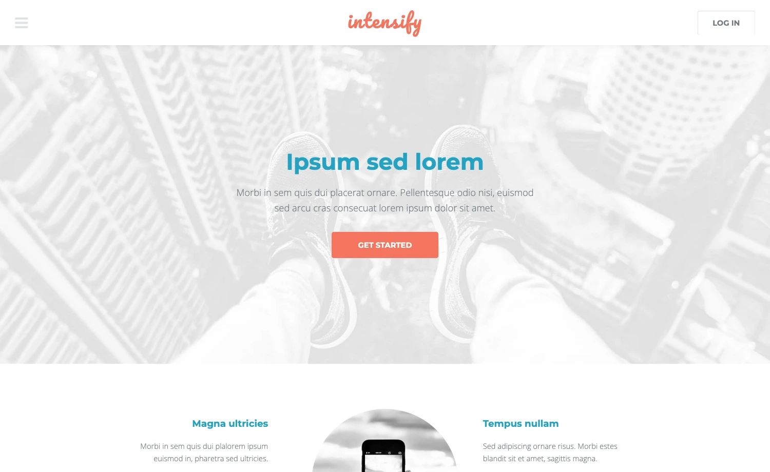 Intensify – Free Responsive HTML5 Landing Page Template