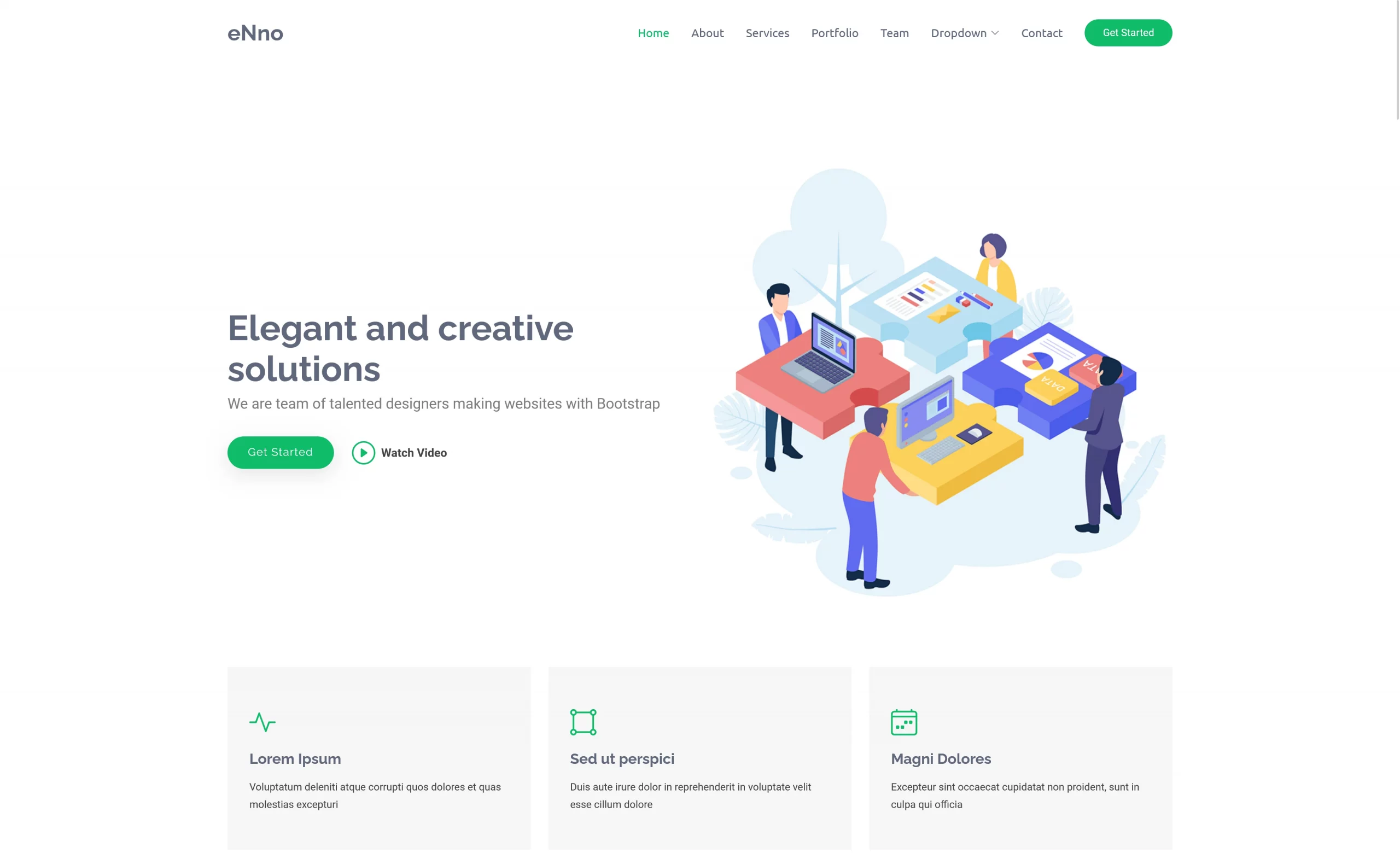 eNno – Free Responsive One-Page Bootstrap 5 Business Template