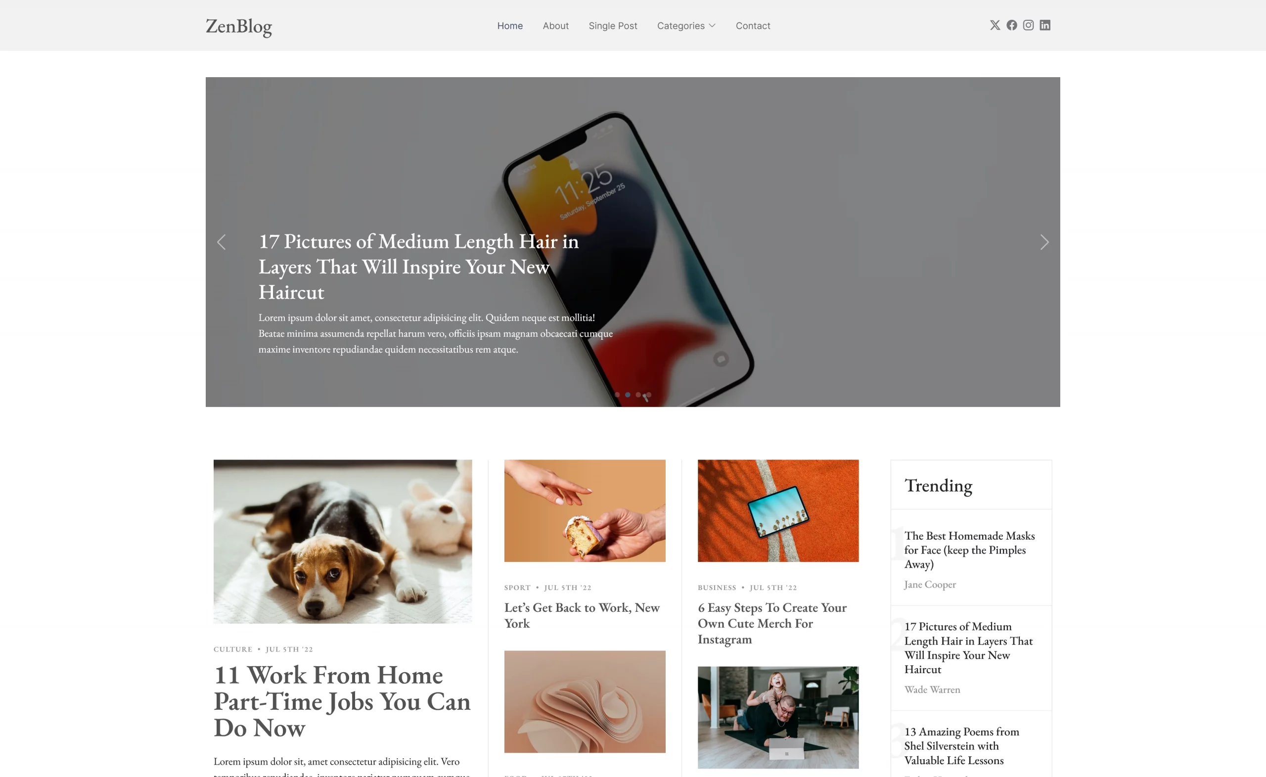 ZenBlog – Free Bootstrap 5 Responsive Blogging Website Template