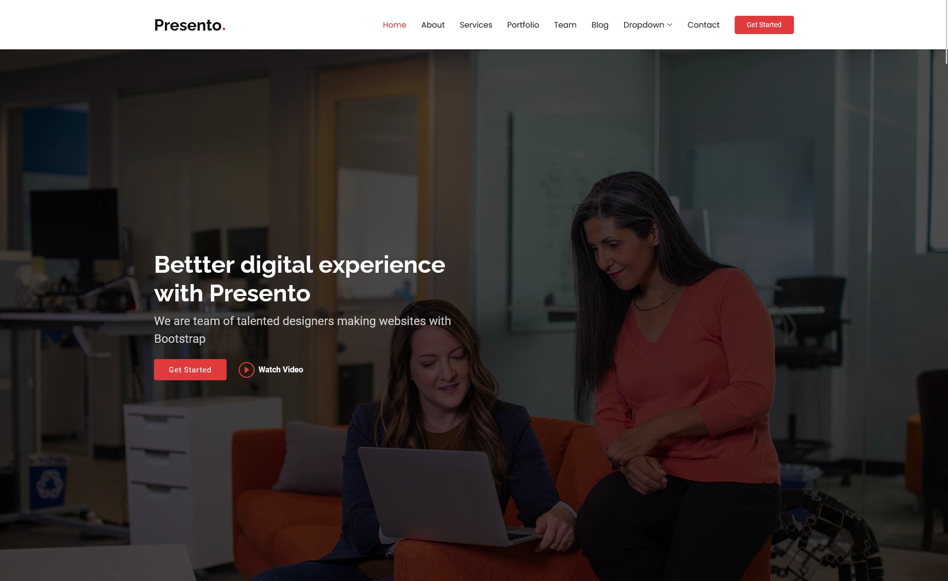 Presento – Free Responsive Bootstrap 5 Business Template