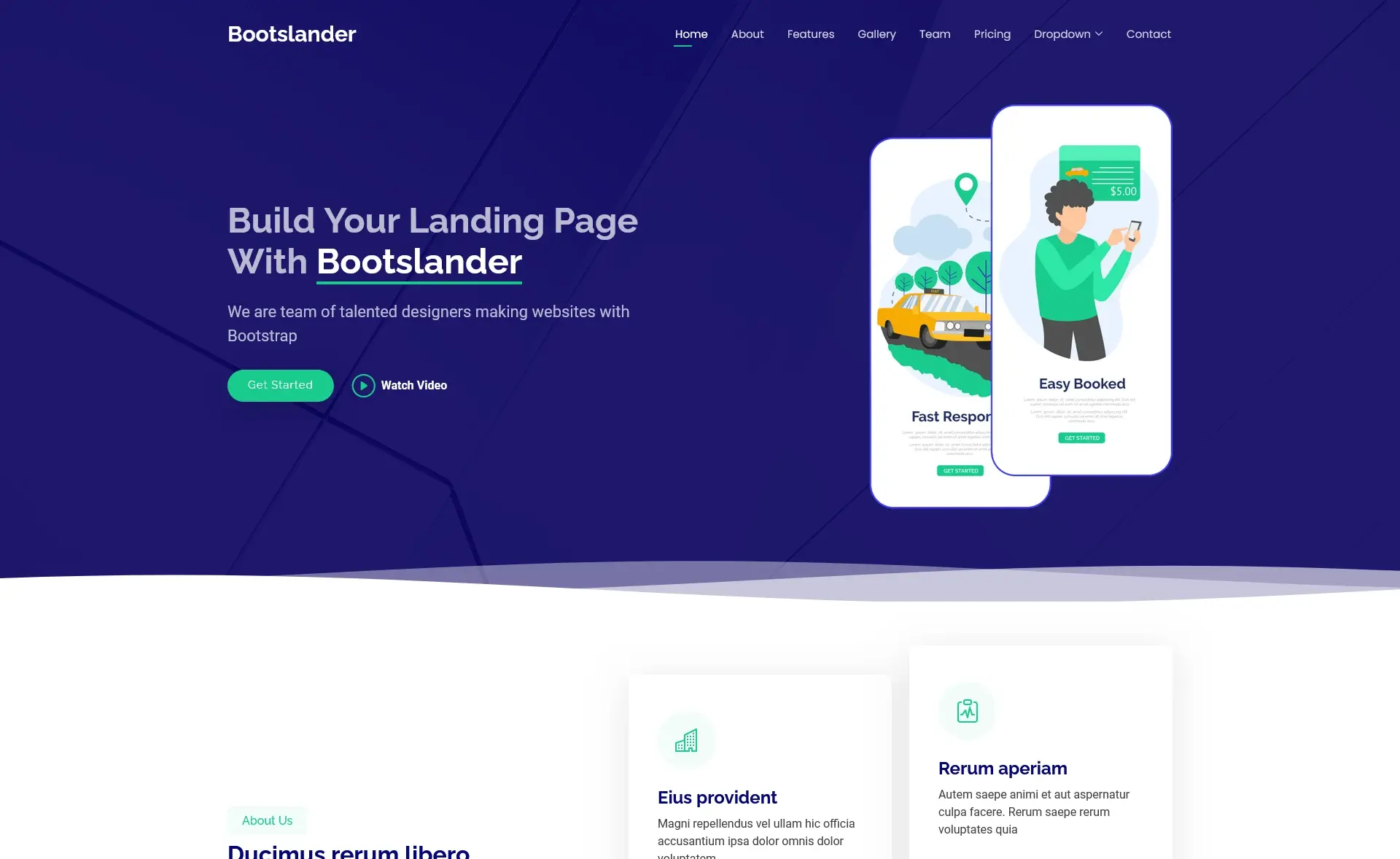 BootsLander – Free Responsive Bootstrap 5 Business Template