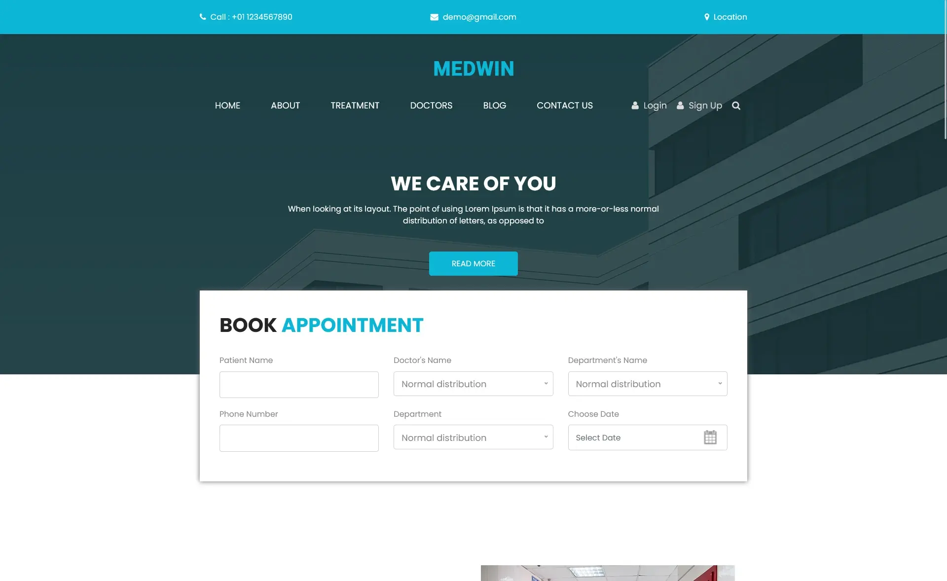 MedWin – Free Bootstrap 4 Responsive Medical Website Template