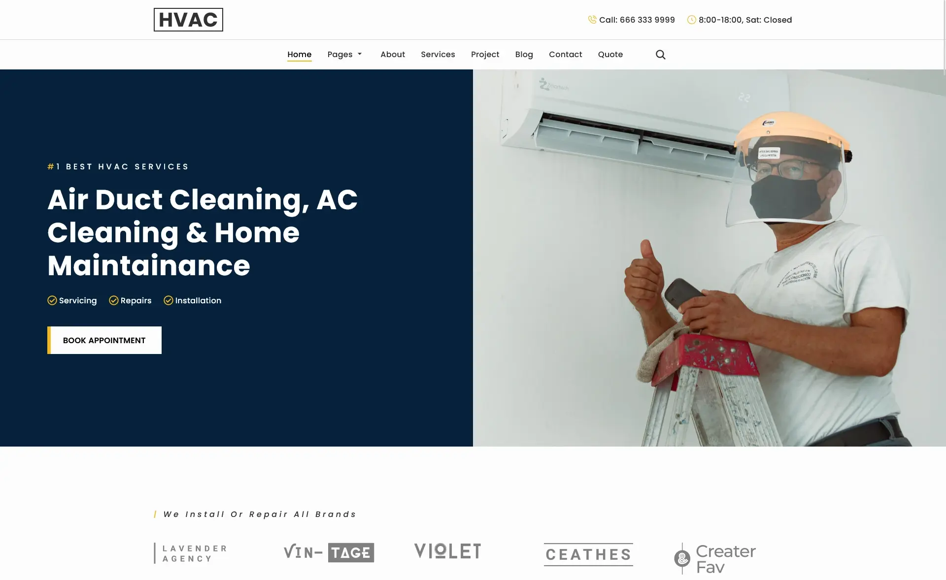 HVAC – Free Bootstrap 5 Responsive HVAC Business Template