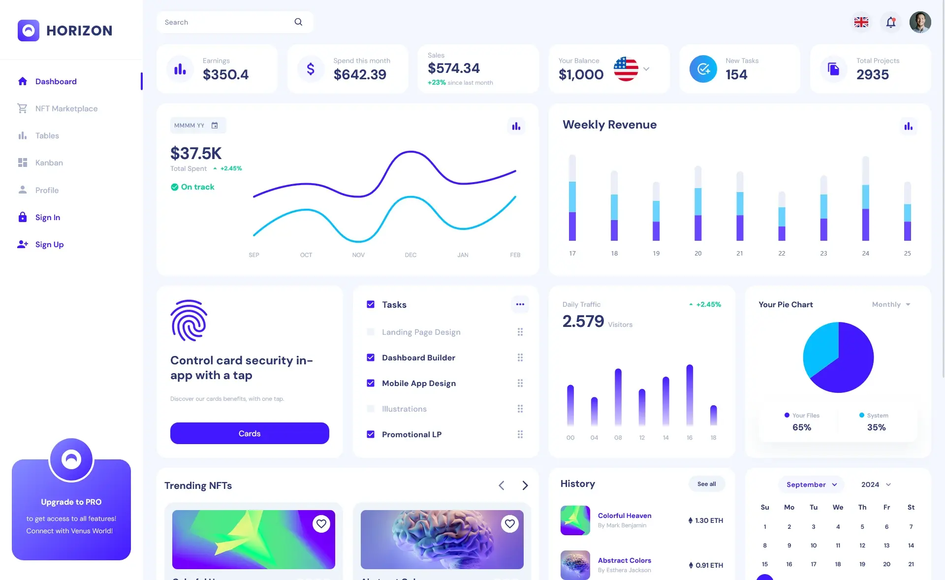 Horizon – Free MUI Admin Dashboard Website Template