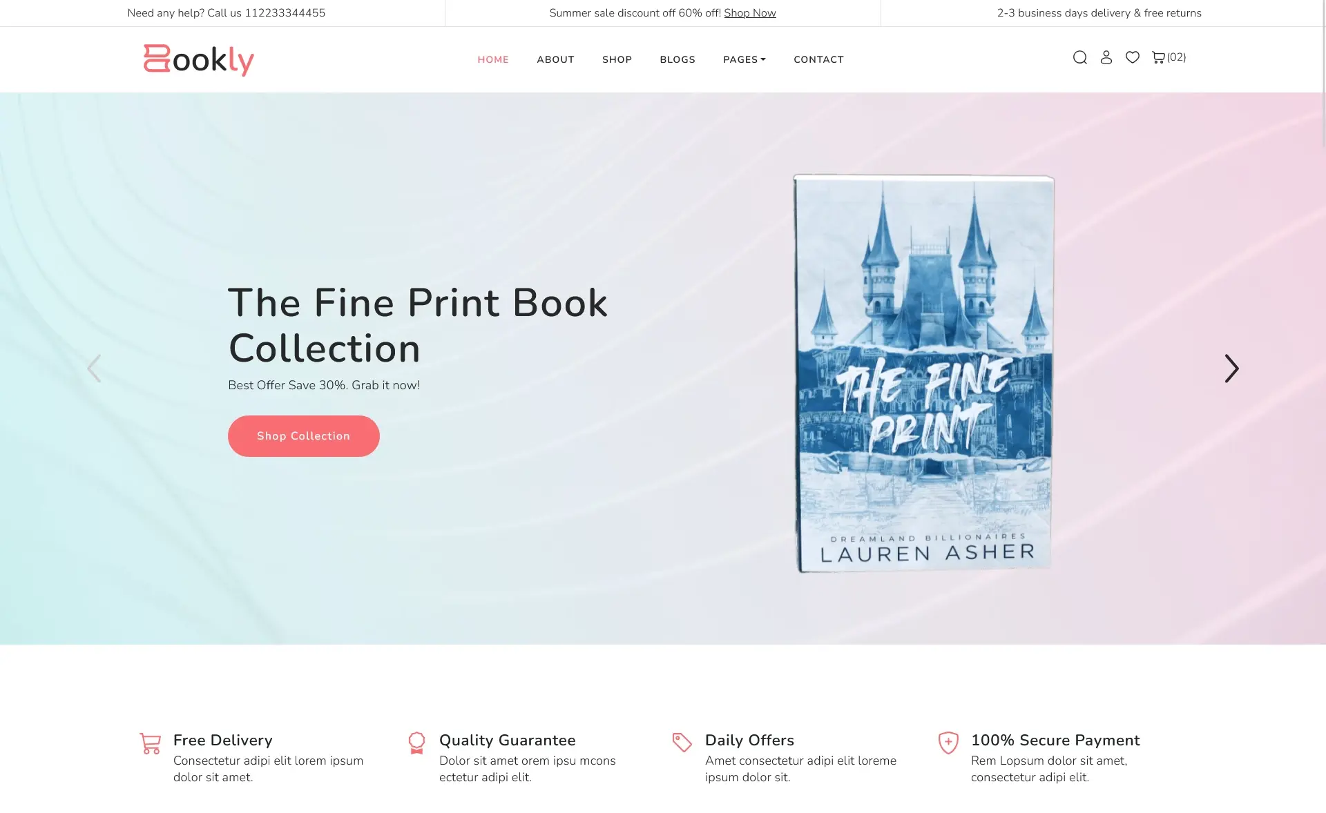 Bookly – Free Bootstrap 5 E-Commerce Website Template