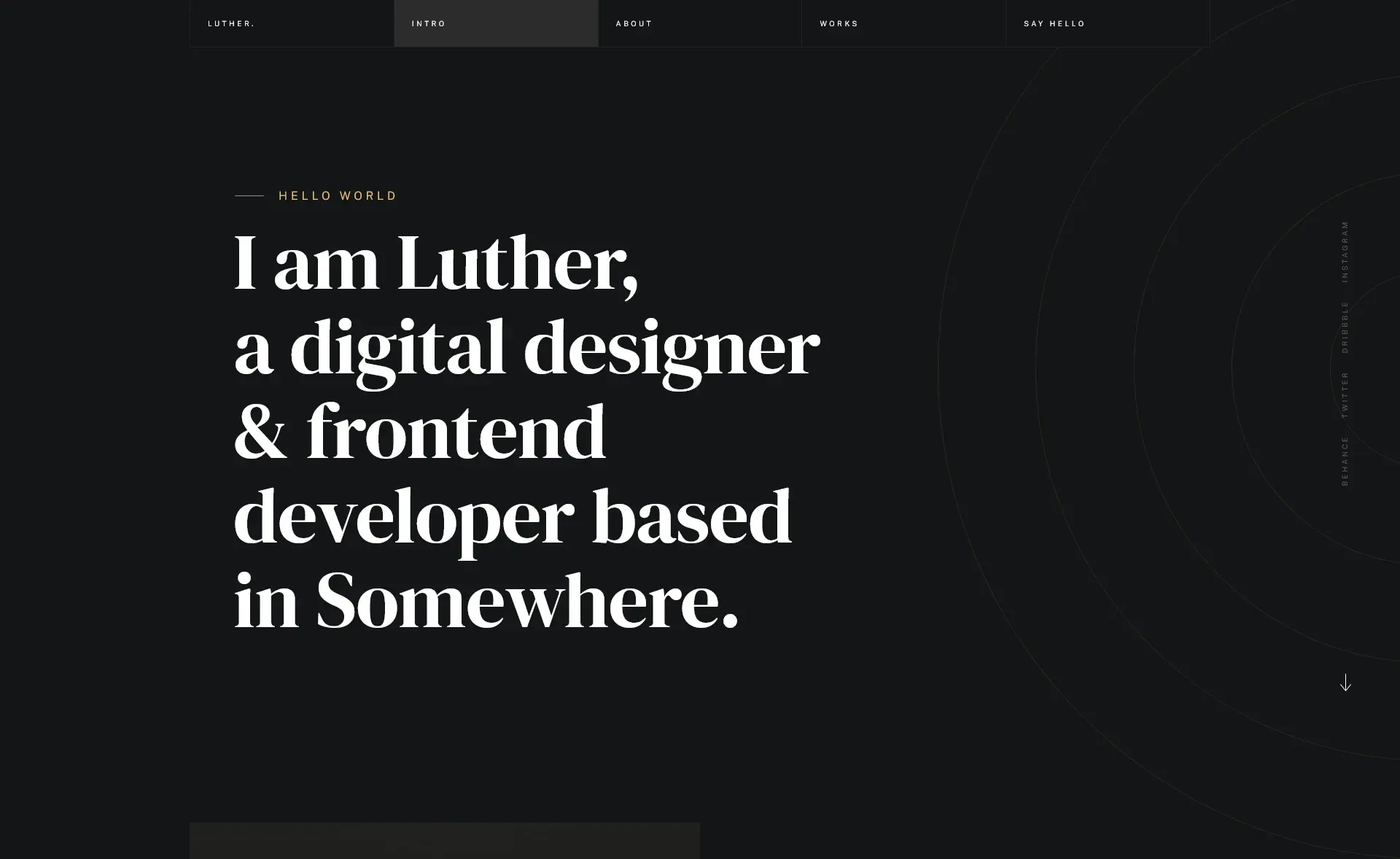 Luther – Free One-Page HTML5 Portfolio Website Template