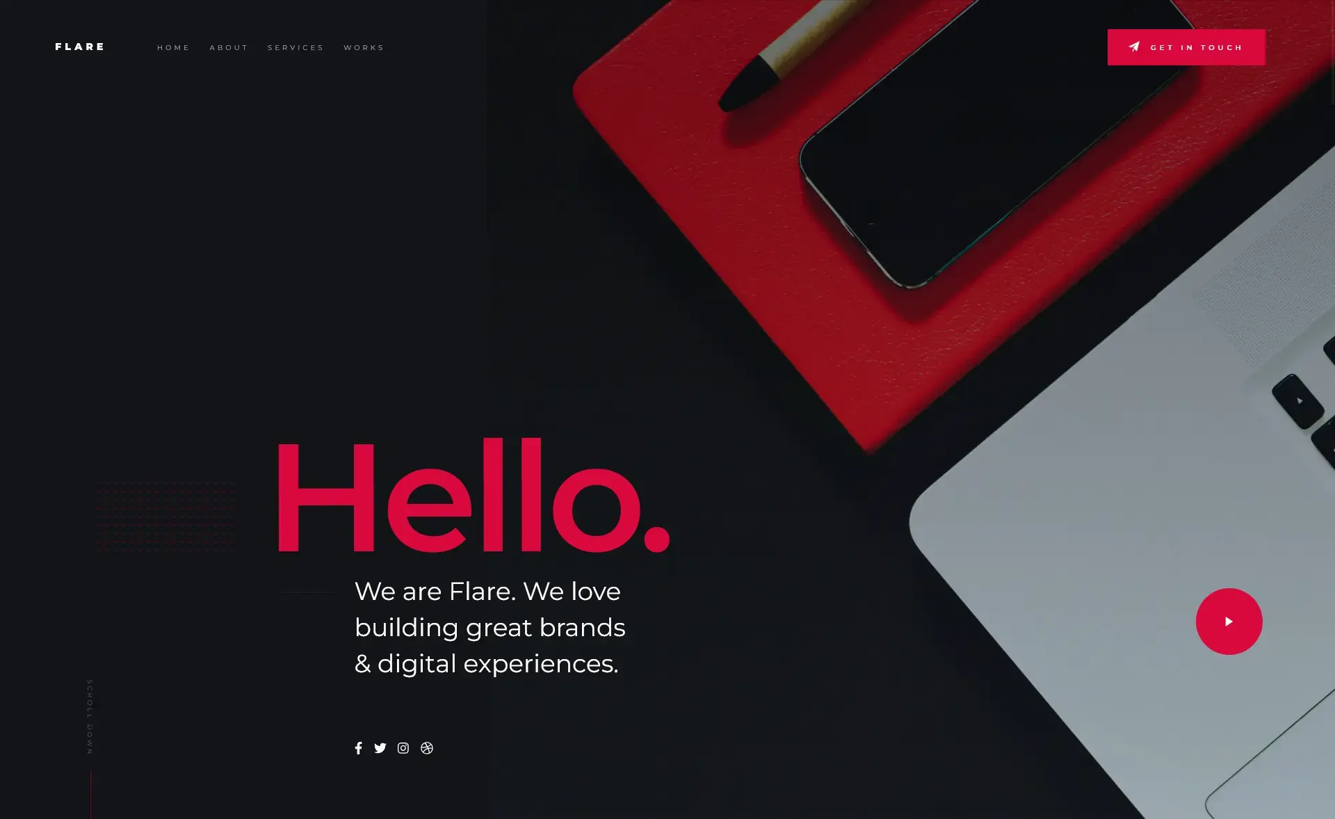 Flare – Free HTML5 Responsive One-Page Landing Page Template