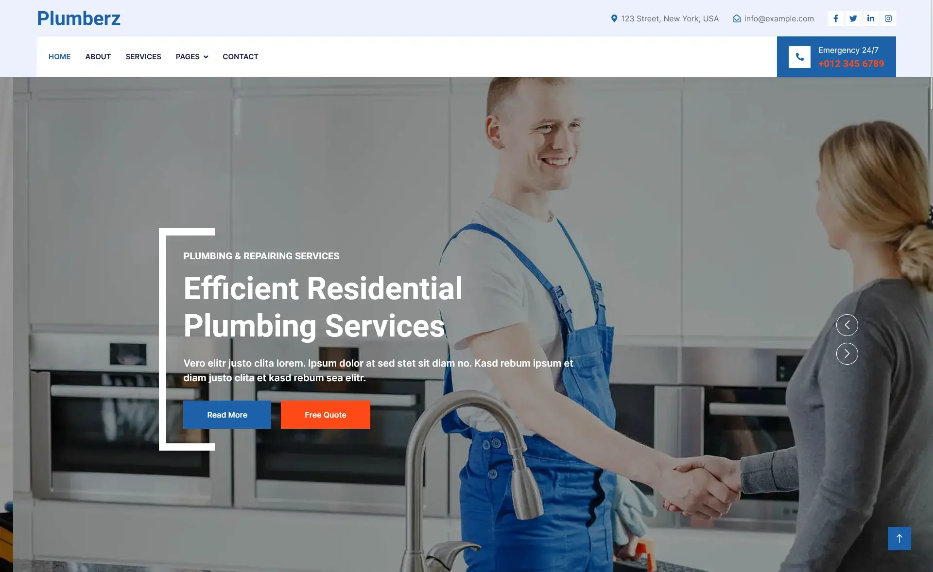 Plumberz – Free Bootstrap 5 Business Website Template