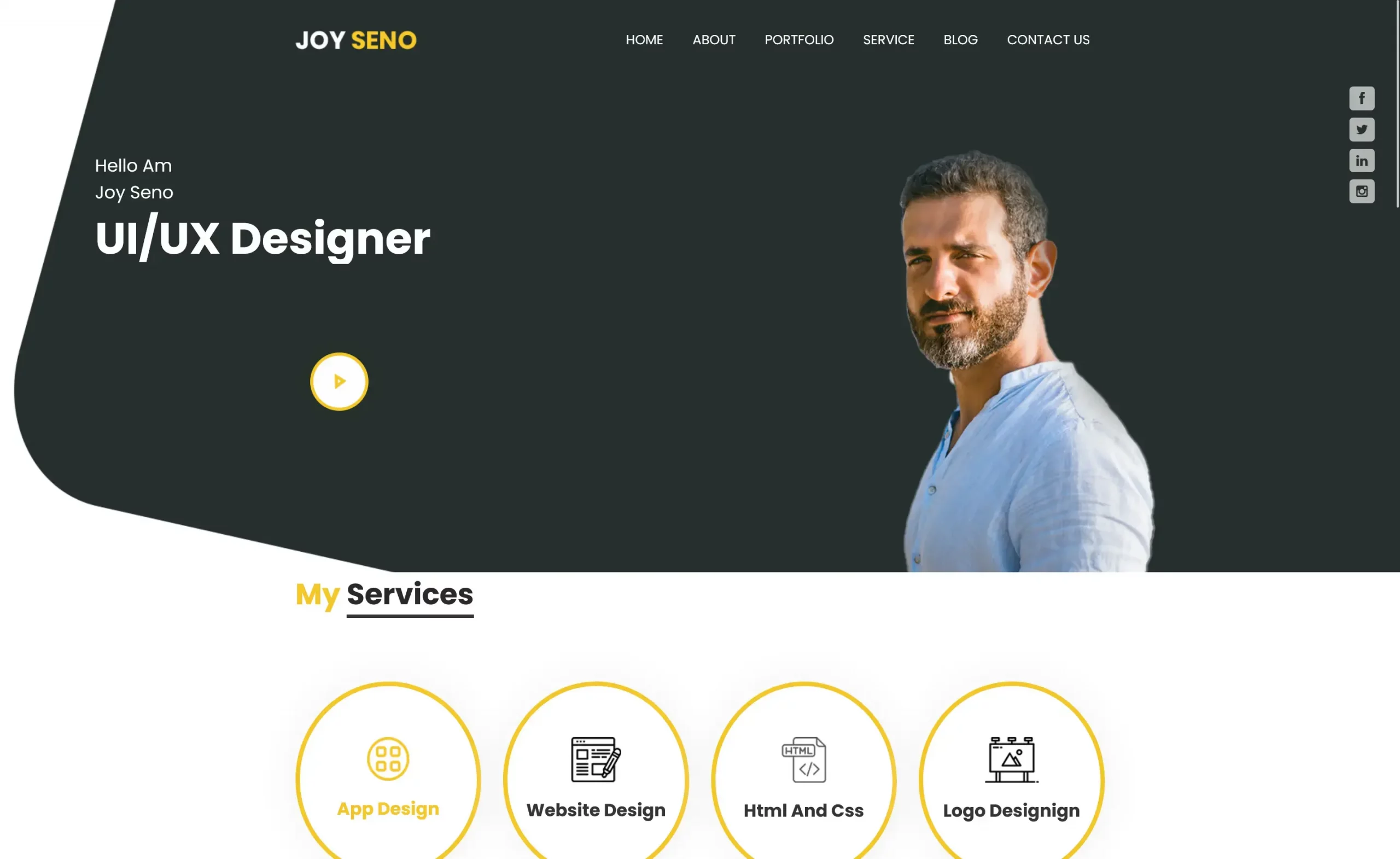 JoySeno – Free Bootstrap 4 Personal Portfolio Website Template
