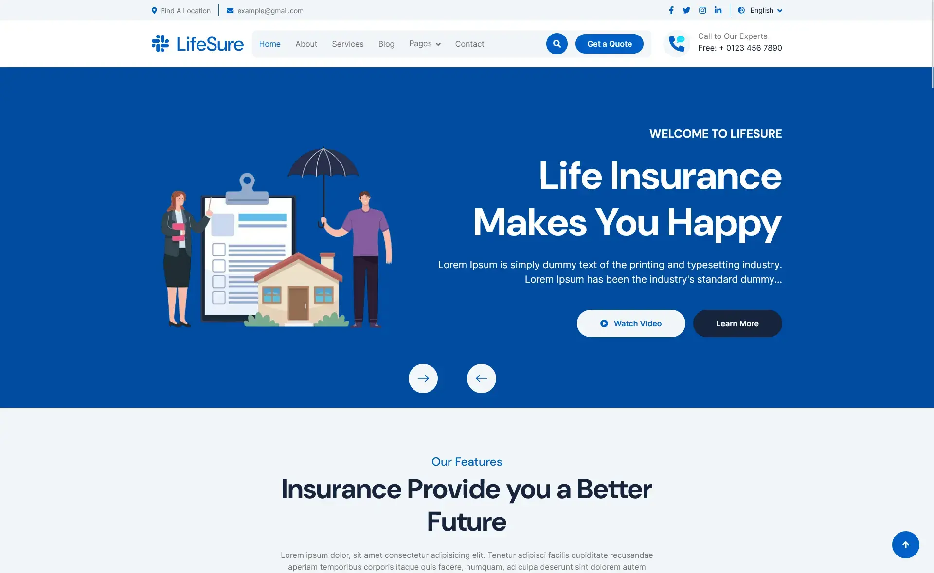 LifeSure – Free Bootstrap 5 Business Website Template