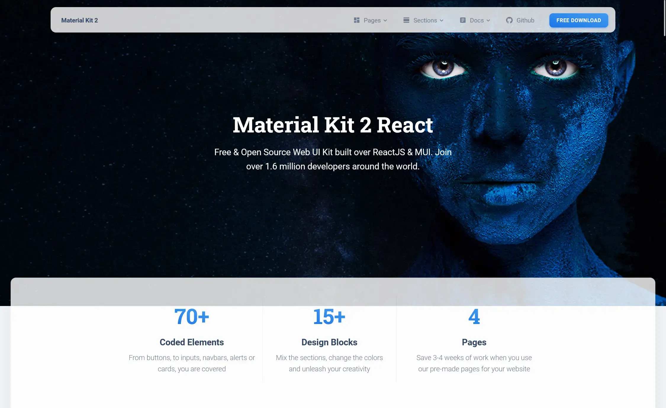 MaterialKit2 React – Free Responsive MUI ReactJS UI-Kit