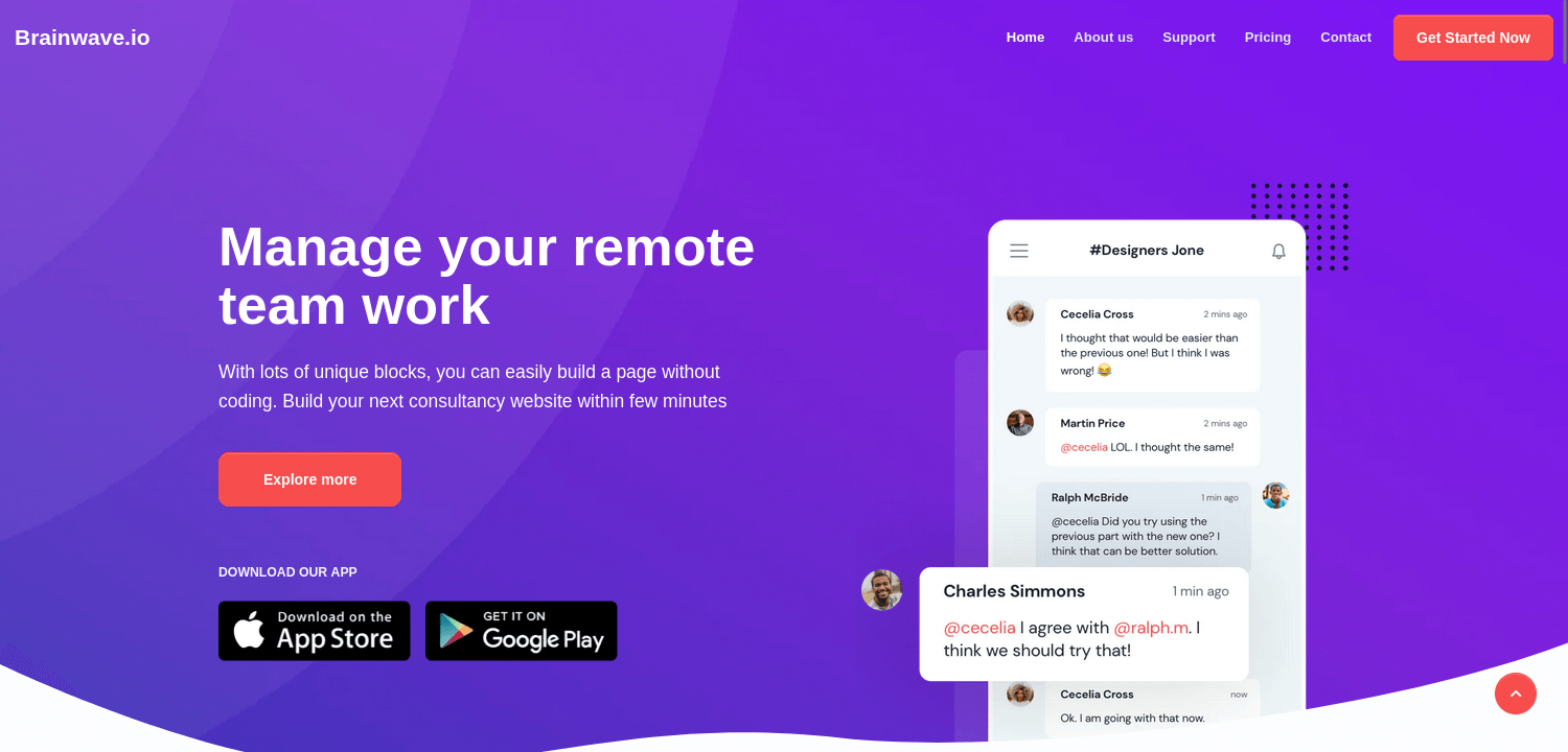 BrainwaveIO – Free Bootstrap 5 One-Page Website Template