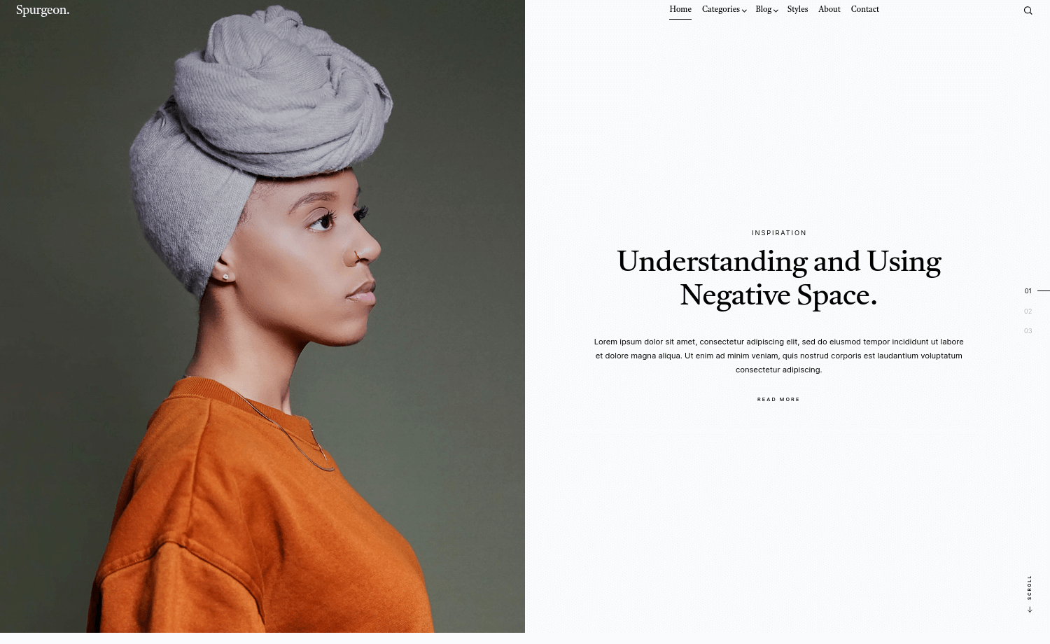 Spurgeon – Free Minimal HTML5 Blogging & Portfolio Template