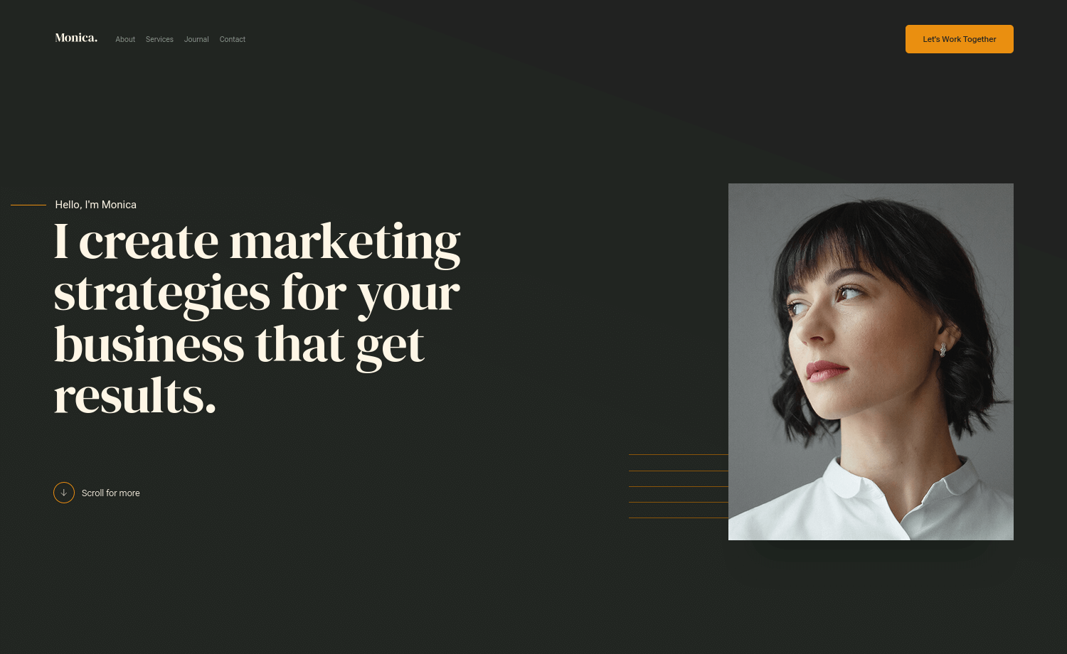 Monica – Free Responsive HTML5 Portfolio Website Template