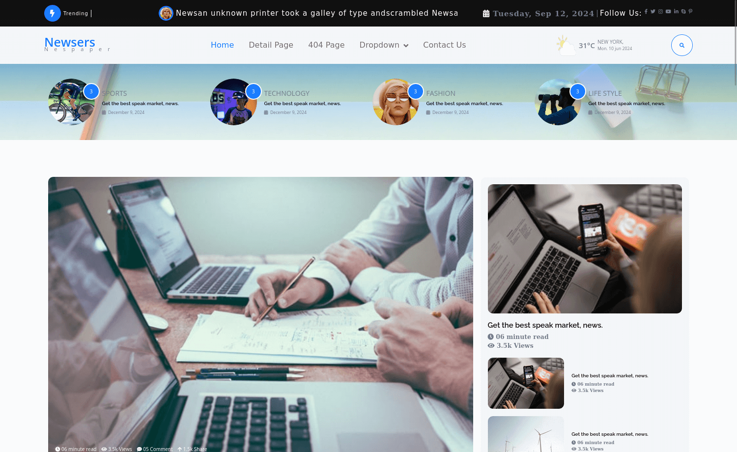 Newsers – Free Bootstrap 5 Business & Corporate Website Template