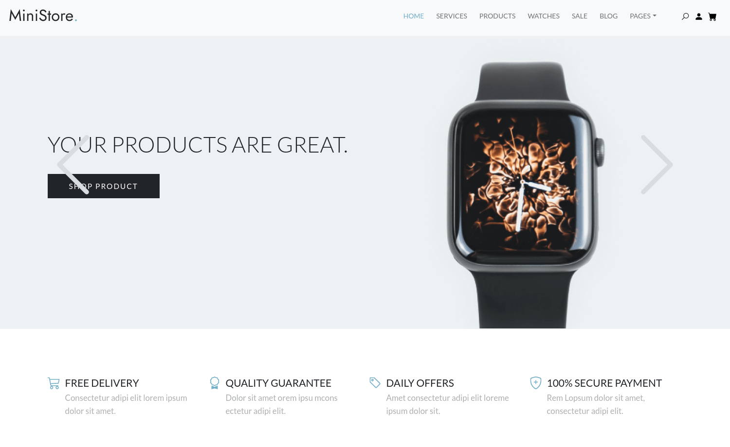 MiniStore – Free Bootstrap 5 E-Commerce Website Template