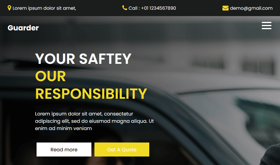 Guarder – Free Security Provider Business Website Template