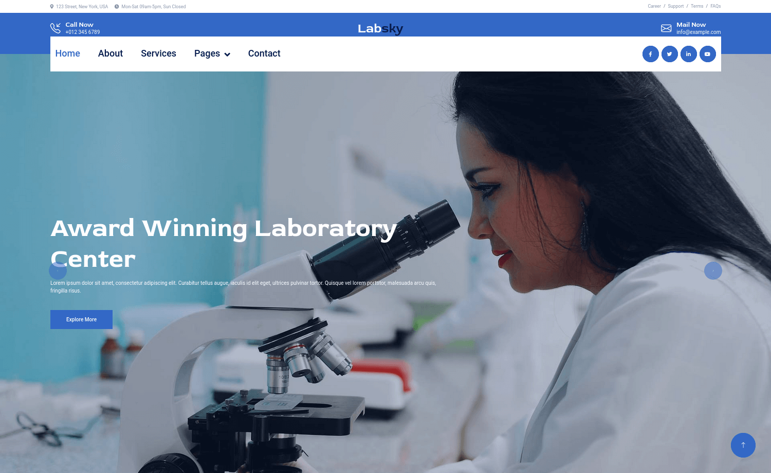 Labsky – Free Bootstrap 5 Pathology Lab Landing Page Template