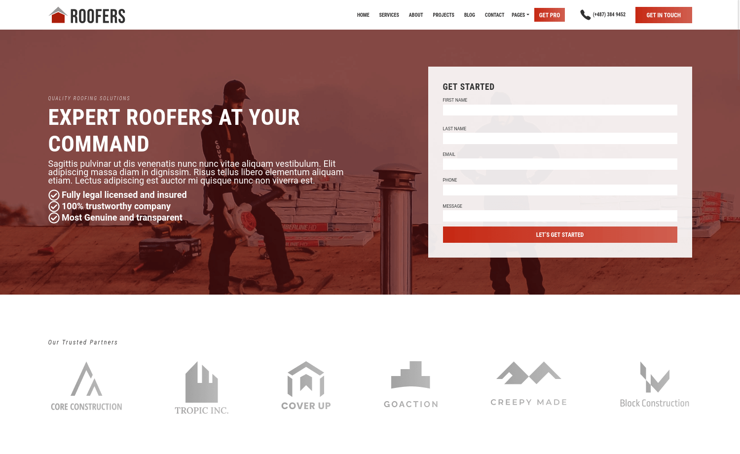 Roofers – Free Bootstrap 5 Business Website Template